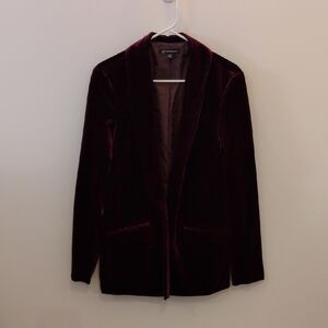 INC International Concepts Velvet Blazer in Rich Burgundy